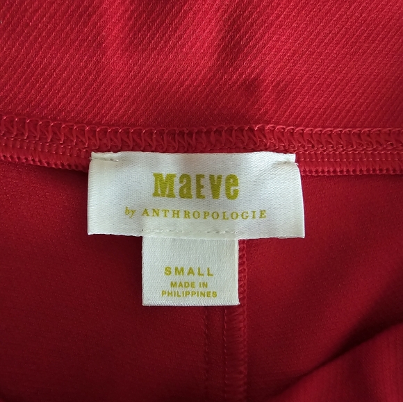 Like New ❤️ Maeve by Anthropologie Red Knit Flared Leg High Waist Pants - Picture 14 of 16